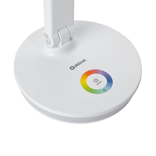 PLATINET Asztali lámpa RGB, 12W, LED, USB-A és USB-C töltő portal, 6000K, 500 Lumen, fehér