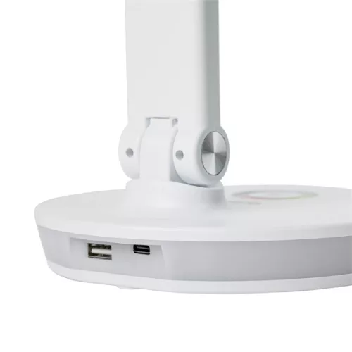 PLATINET Asztali lámpa RGB, 12W, LED, USB-A és USB-C töltő portal, 6000K, 500 Lumen, fehér