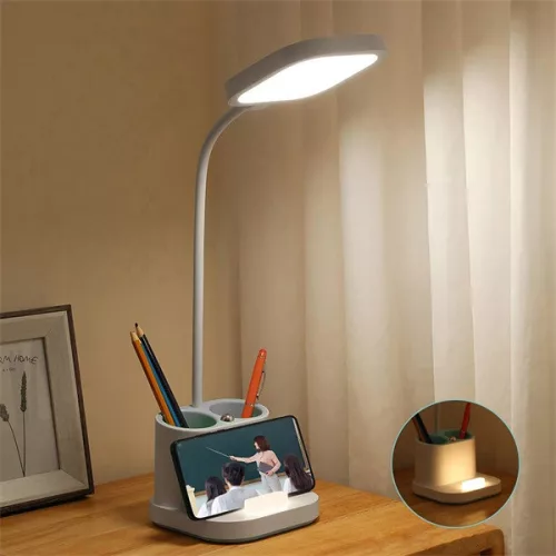 PLATINET Asztali lámpa tolltartóval, LED, 5W, 4200K, 250 Lumen, fehér