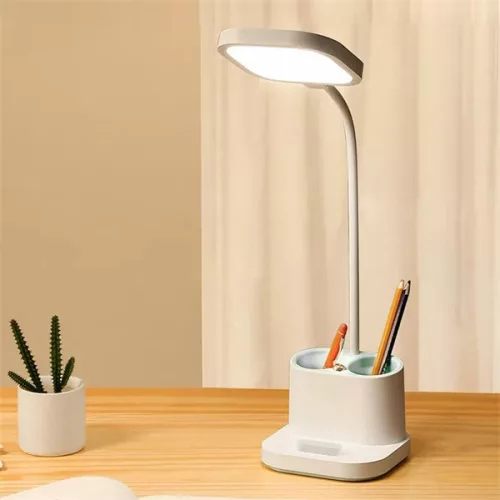PLATINET Asztali lámpa tolltartóval, LED, 5W, 4200K, 250 Lumen, fehér