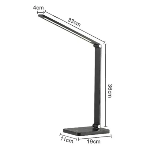 PLATINET Asztali lámpa 20W, vezetéknélküli töltővel, 5 fényárnyalat, 500Lm, IP20, fekete