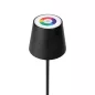   PLATINET Asztali lámpa RGB,  1,5W, LED, 3000K, 100 Lumen, akkumulátoros, vízálló, 4000mAh, 10 óra üzemidő, fekete