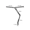 PLATINET Asztali lámpa 20W, 500Lm, flexibilis, LED, rajzasztali lámpa, dupla lámpatest, fekete
