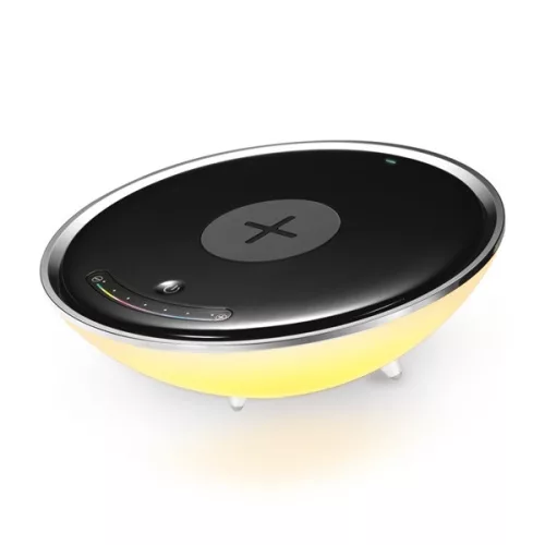 PLATINET Éjjeli lámpa és vezeték nélküli töltő, RGB, 10W, LED, 5W vezeték nélküli töltő, 3300K, fekete