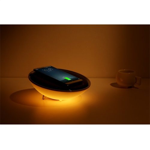 PLATINET Éjjeli lámpa és vezeték nélküli töltő, RGB, 10W, LED, 5W vezeték nélküli töltő, 3300K, fekete