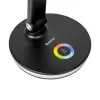 PLATINET Asztali lámpa RGB, 12W, LED, USB-A és USB-C töltő portal, 6000K, 500 Lumen, fekete
