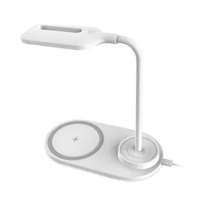   PLATINET Asztali lámpa 5W, vezetéknélküli töltővel, fehér