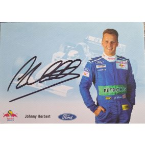 Signed postcard by Johnny Herbert  Signed postcard by Johnny Herbert