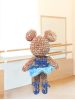 Horgolt kék balerina egérke figura