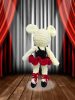 Horgolt piros balerina egérke figura