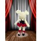 Horgolt piros balerina egérke figura