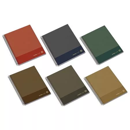 Spirálfüzet, A4, kockás, 100 lap, keményfedeles, AMBAR "Kraft", vegyes színek