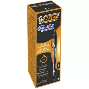   Zseléstoll, 0,3 mm, nyomógombos, BIC "Gel-ocity Quick Dry", fekete