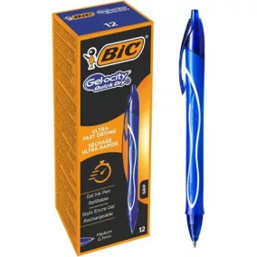   Zseléstoll, 0,3 mm, nyomógombos, BIC "Gel-ocity Quick Dry", kék
