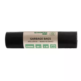   Szemeteszsák, extra erős, 60 l, 10 db, 30 µ, DONAU "Eco", fekete
