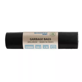   Szemeteszsák, extra erős, 120 l, 10 db, 35 µ, DONAU "Eco", fekete