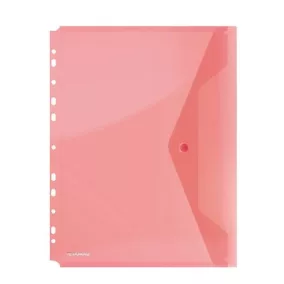   Irattartó tasak, A4, PP, patentos, lefűzhető, DONAU, piros
