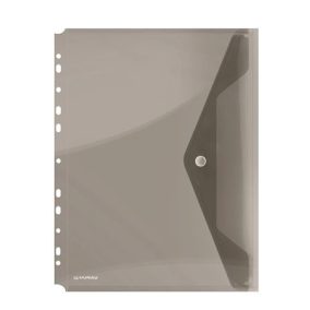   Irattartó tasak, A4, PP, patentos, lefűzhető, DONAU, füstszínű