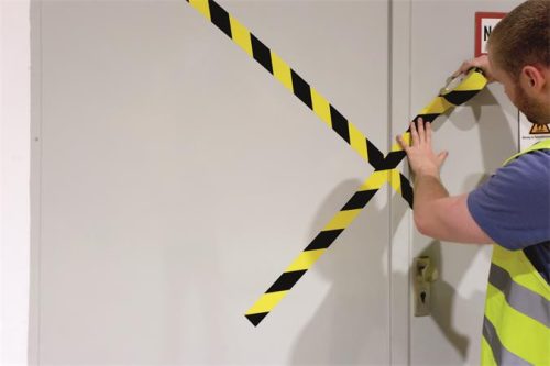 Jelölőszalag, 50 mm x 33 m, 0,16 mm, DURABLE "DURALINE", sárga-fekete