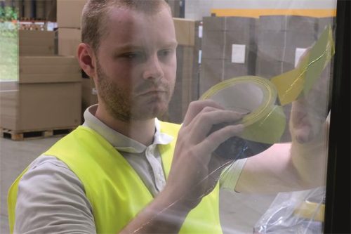 Jelölőszalag, 50 mm x 33 m, 0,16 mm, DURABLE "DURALINE", sárga-fekete