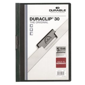 Gyorsfűző, klipes, A4, DURABLE "DURACLIP® 30", sötétzöld   Gyorsfűző, klipes, A4, DURABLE "DURACLIP® 30", sötétzöld