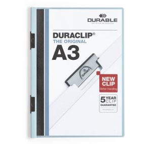   Gyorsfűző, klipes, A3, DURABLE "DURACLIP® 60", kék