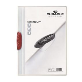 Gyorsfűző, klipes, A4, DURABLE "Swingclip® 30", piros   Gyorsfűző, klipes, A4, DURABLE "Swingclip® 30", piros