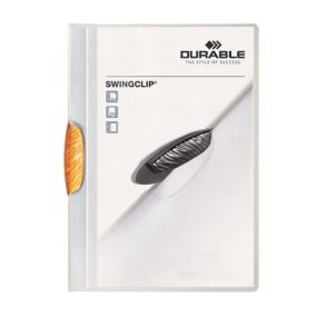   Gyorsfűző, klipes, A4, DURABLE "Swingclip® 30", narancs