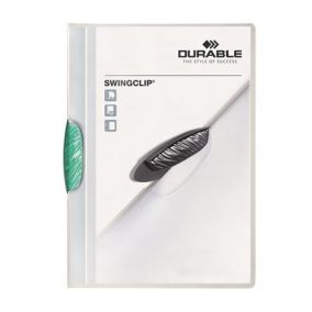   Gyorsfűző, klipes, A4, DURABLE "Swingclip® 30", sötétzöld