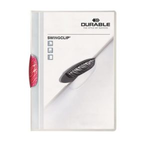  Gyorsfűző, klipes, A4, DURABLE "Swingclip® 30", bíbor