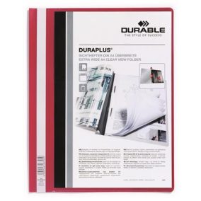 Gyorsfűző, A4, széles, panorámás, DURABLE "DURAPLUS®", piros   Gyorsfűző, A4, széles, panorámás, DURABLE "DURAPLUS®", piros