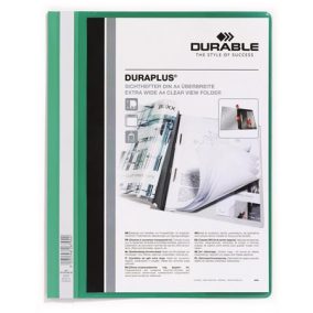   Gyorsfűző, A4, széles, panorámás, DURABLE "DURAPLUS®", zöld
