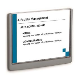 Információs tábla, 210x148,5 mm, DURABLE "CLICK SIGN", szürke   Információs tábla, 210x148,5 mm, DURABLE "CLICK SIGN", szürke