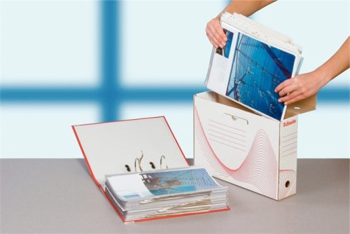 Archiválódoboz, A4, 100 mm, karton, ESSELTE "Standard", fehér