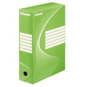 Archiválódoboz, A4, 100 mm, karton, ESSELTE "Boxycolor", zöld   Archiválódoboz, A4, 100 mm, karton, ESSELTE "Boxycolor", zöld