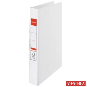   Gyűrűs könyv, 2 gyűrű, 42 mm, A4, PP, ESSELTE "Standard", Vivida fehér