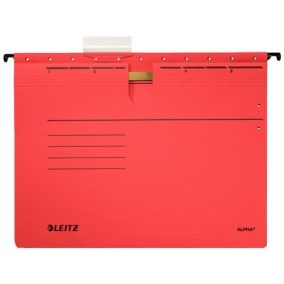 Függőmappa, gyorsfűzős, karton, A4, LEITZ "Alpha", piros   Függőmappa, gyorsfűzős, karton, A4, LEITZ "Alpha", piros