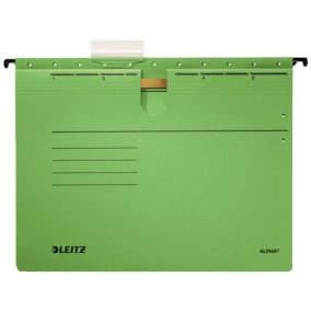 Függőmappa, gyorsfűzős, karton, A4, LEITZ "Alpha", zöld   Függőmappa, gyorsfűzős, karton, A4, LEITZ "Alpha", zöld