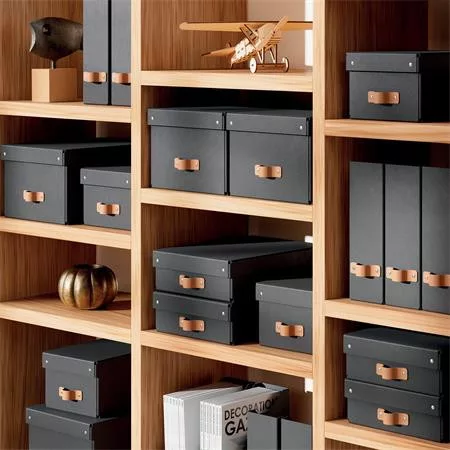 Iratpapucs, karton, 100 mm, LEITZ "Puro", fekete