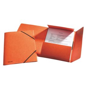   Gumis mappa, 15 mm, prespán, A4, ESSELTE "Rainbow", narancssárga