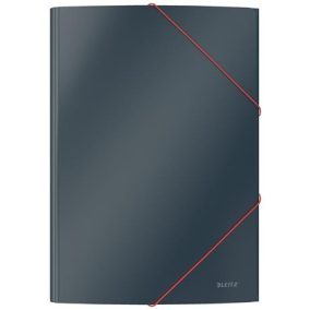   Gumis mappa, 15 mm, karton, A4, LEITZ "Cosy", bársonyszürke