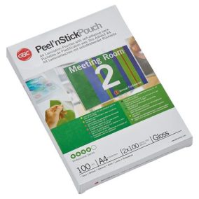   Meleglamináló fólia, 100 mikron, A4, fényes, öntapadó, GBC