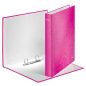   Gyűrűs könyv, 2 gyűrű, D alakú, 40 mm, A4 Maxi, karton, LEITZ "Wow", rózsaszín