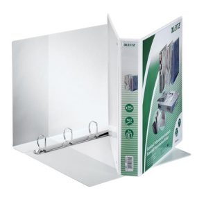   Gyűrűs könyv, panorámás, 4 gyűrű, D alakú, 51 mm, A4 Maxi, PP, LEITZ, fehér