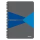 Spirálfüzet, A5, kockás, 90 lap, laminált karton borító, LEITZ "Office", szürke-kék