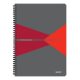 Spirálfüzet, A4, kockás, 90 lap, PP borító, LEITZ "Office", szürke-piros