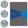 Spirálfüzet, A4, kockás, 90 lap, PP borító, LEITZ "Office", szürke-kék