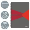 Spirálfüzet, A4, vonalas, 90 lap, PP borító, LEITZ "Office", szürke-piros