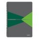 Spirálfüzet, A4, vonalas, 90 lap, PP borító, LEITZ "Office", szürke-zöld