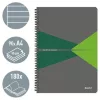 Spirálfüzet, A4, vonalas, 90 lap, PP borító, LEITZ "Office", szürke-zöld